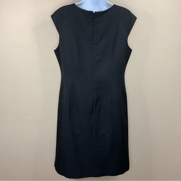 Size 10 Evan Picone Black Label Black Cocktail Dress Cap Sleeve Midi Event - Picture 6 of 10